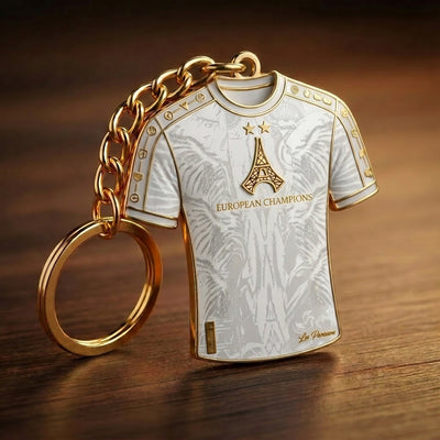 Porte Clé PSG Double Champion White Edition