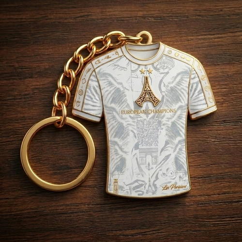 Porte Clé PSG Double Champion White Edition