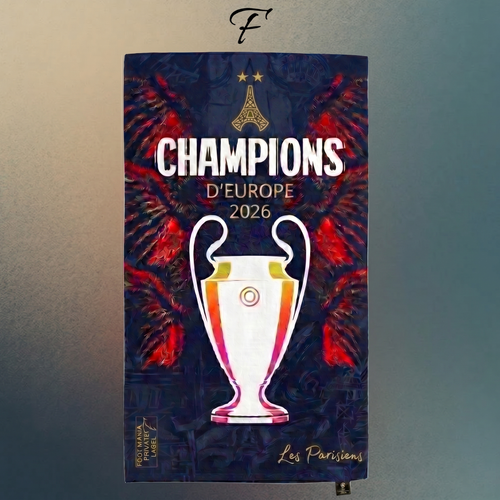 Serviette PSG Double Champion Blue Edition 90 x 170cm