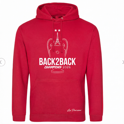 Sweat à capuche PSG Champions d'Europe 2026 - Rouge