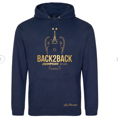 Sweat à capuche PSG Champions d'Europe 2026 - Bleu