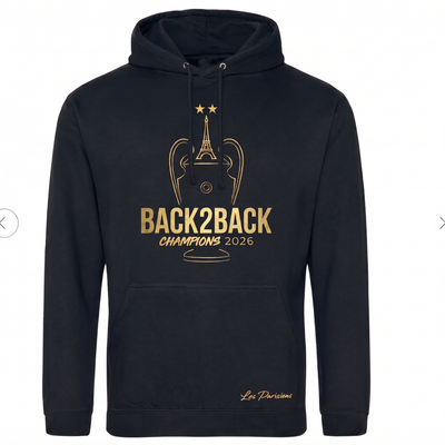 Sweat à capuche PSG Champions d'Europe 2026 - Noir