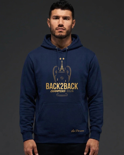 Sweat à capuche PSG Champions d'Europe 2026 - Bleu