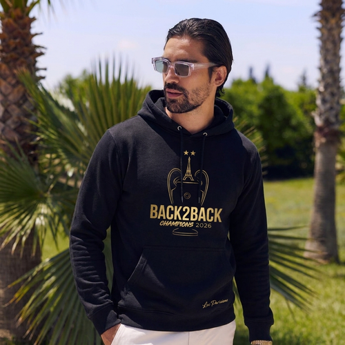 Sweat à capuche PSG Champions d'Europe 2026 - Noir