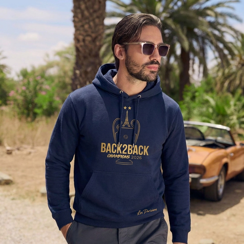 Sweat à capuche PSG Champions d'Europe 2026 - Bleu