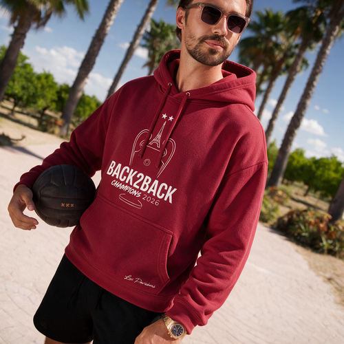 Sweat à capuche PSG Champions d'Europe 2026 - Rouge